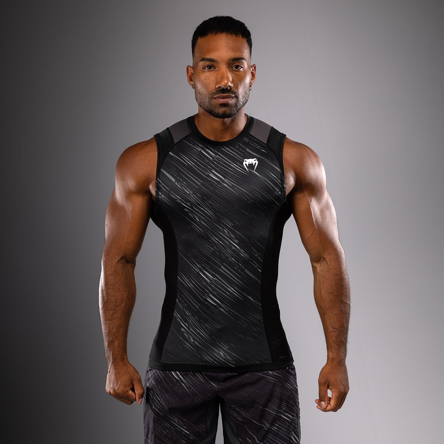 Venum Rapid Sleeveless Rashguard - Black/Storm Grey