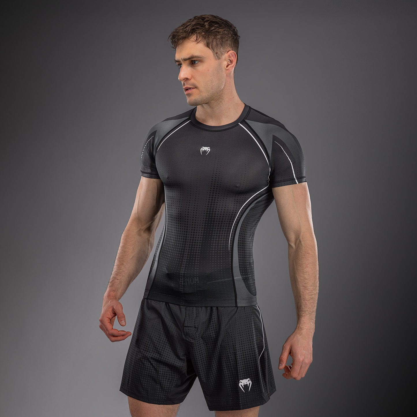Venum Stealth Short Sleeve Rashguard - Black/White