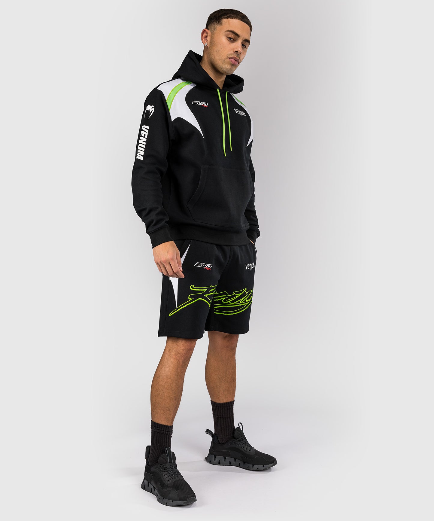 Venum x Bud Racing Men’s Cotton Shorts - Black/White/Lime Green