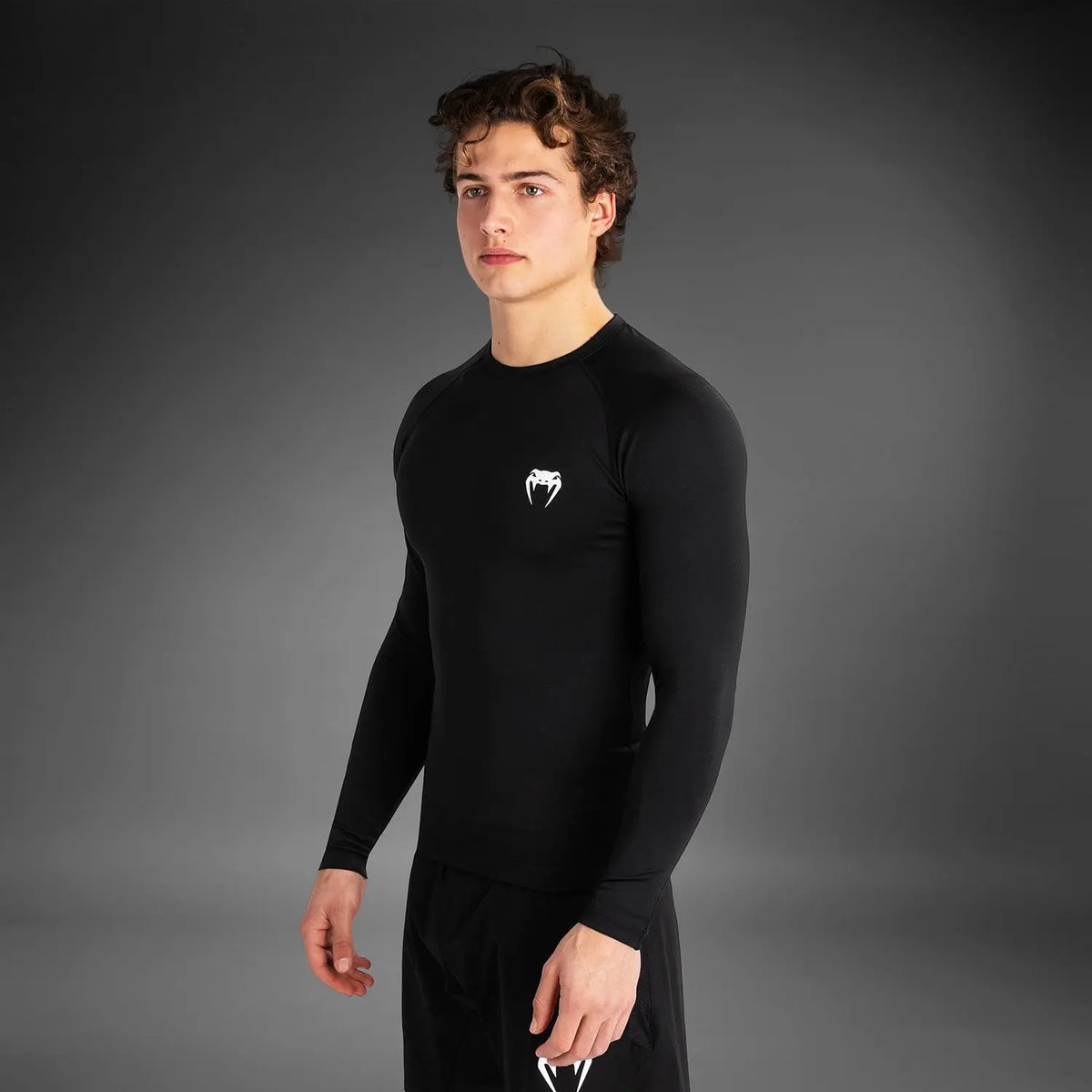 Venum Contender Men’s Long Sleeve Rashguard - Black/White - Venum
