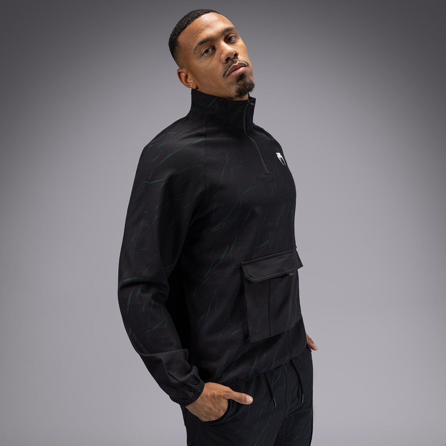 Venum Trooper Men's Half-Zip Jacket - Black/Forest Green