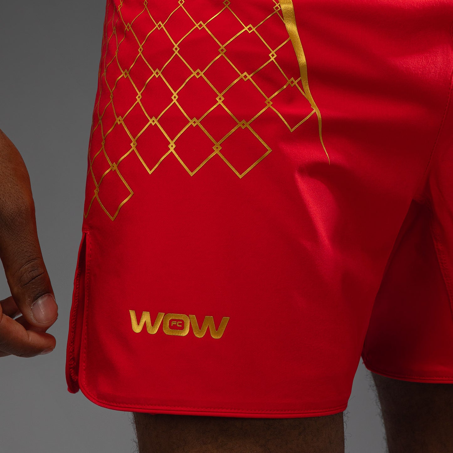 Venum x WOW FC Men’s Fight Shorts - Fury Red/ Gold