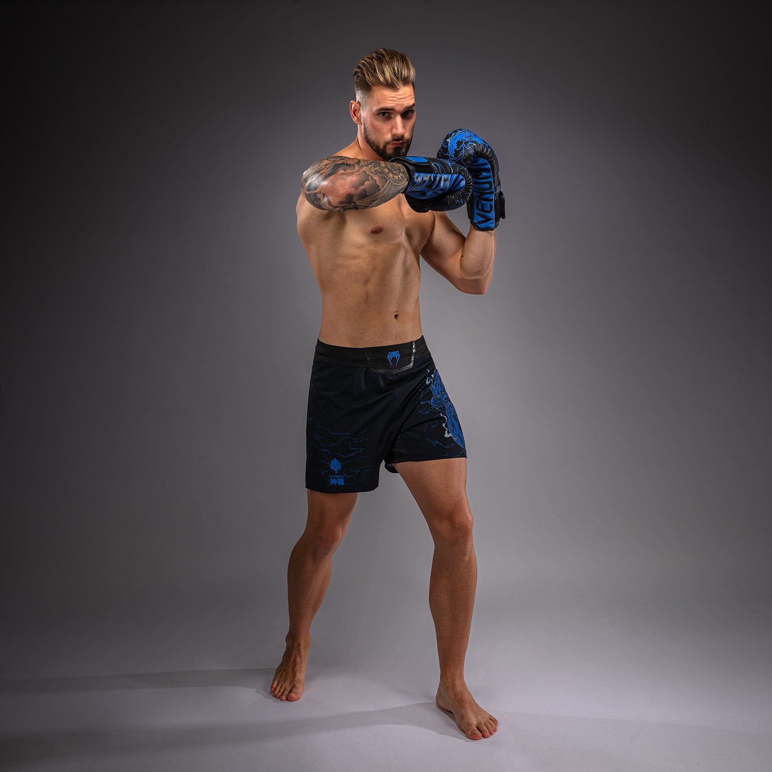 FUC　dragonshorts Venum Thunder Dragon Fightshorts - Black/Royal Blue