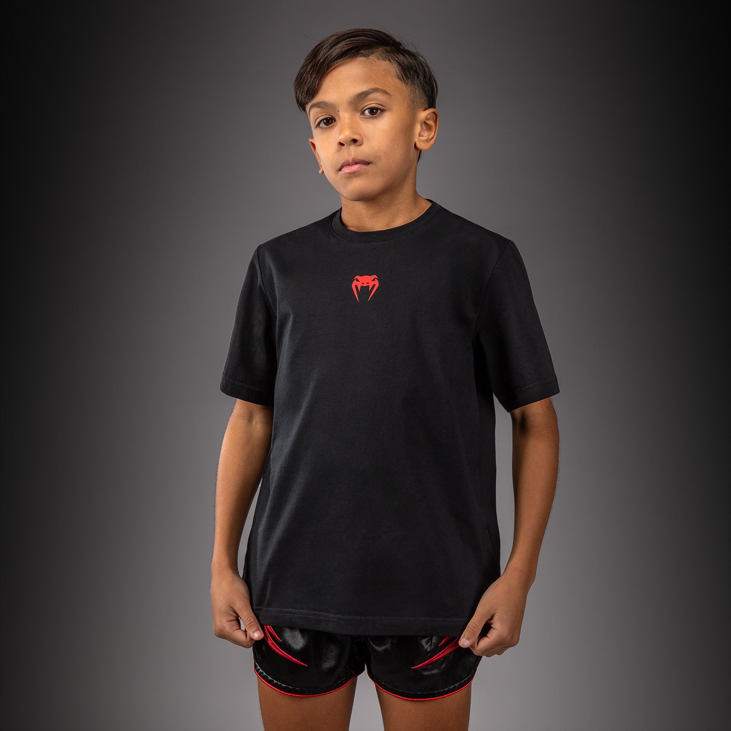 Venum Attack Kids Cotton T-Shirt - Black/Red  product-type_T-Shirts Venum