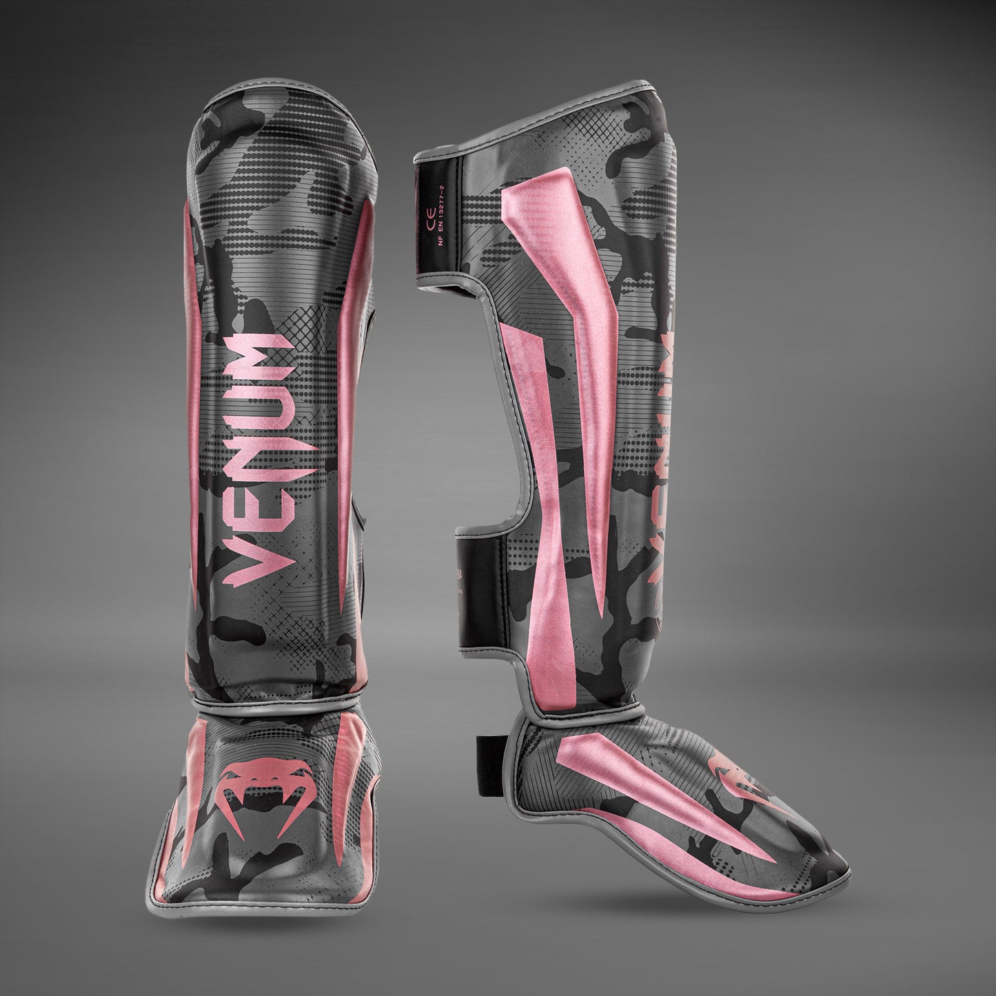 Venum Elite Shin Guard - Black/Rose/Gold
