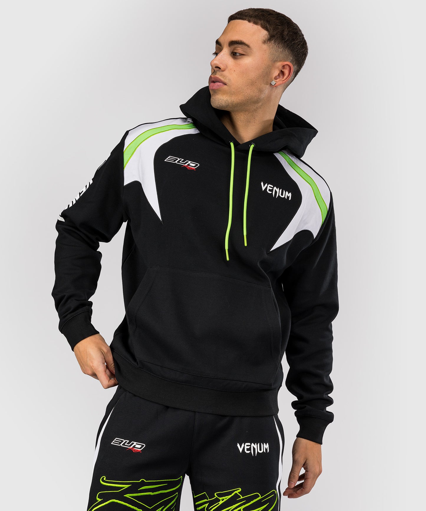 Venum x Bud Racing Men’s Hoodie - Black/White/Lime Green
