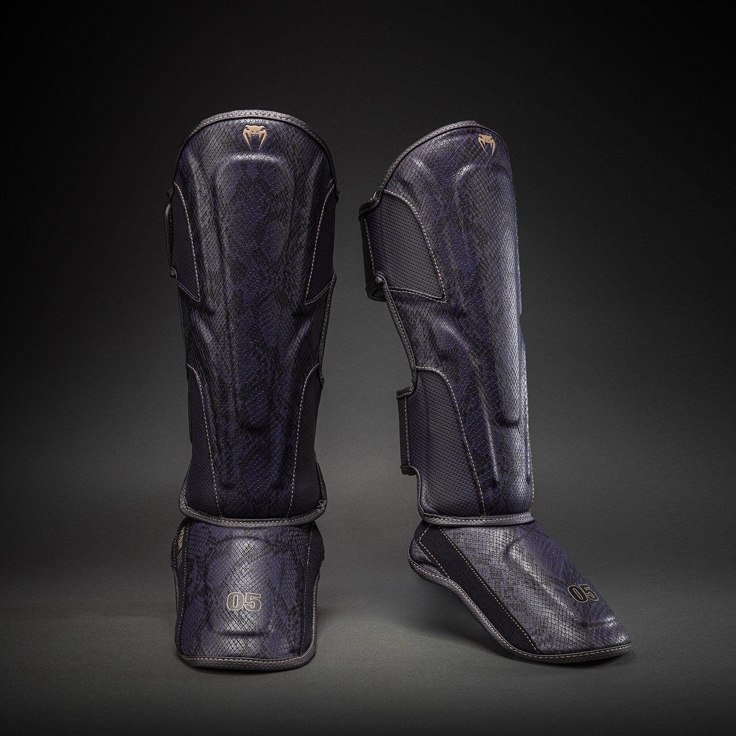 Venum Impact Evo Scales Shin Guards - Dark Purple - Venum