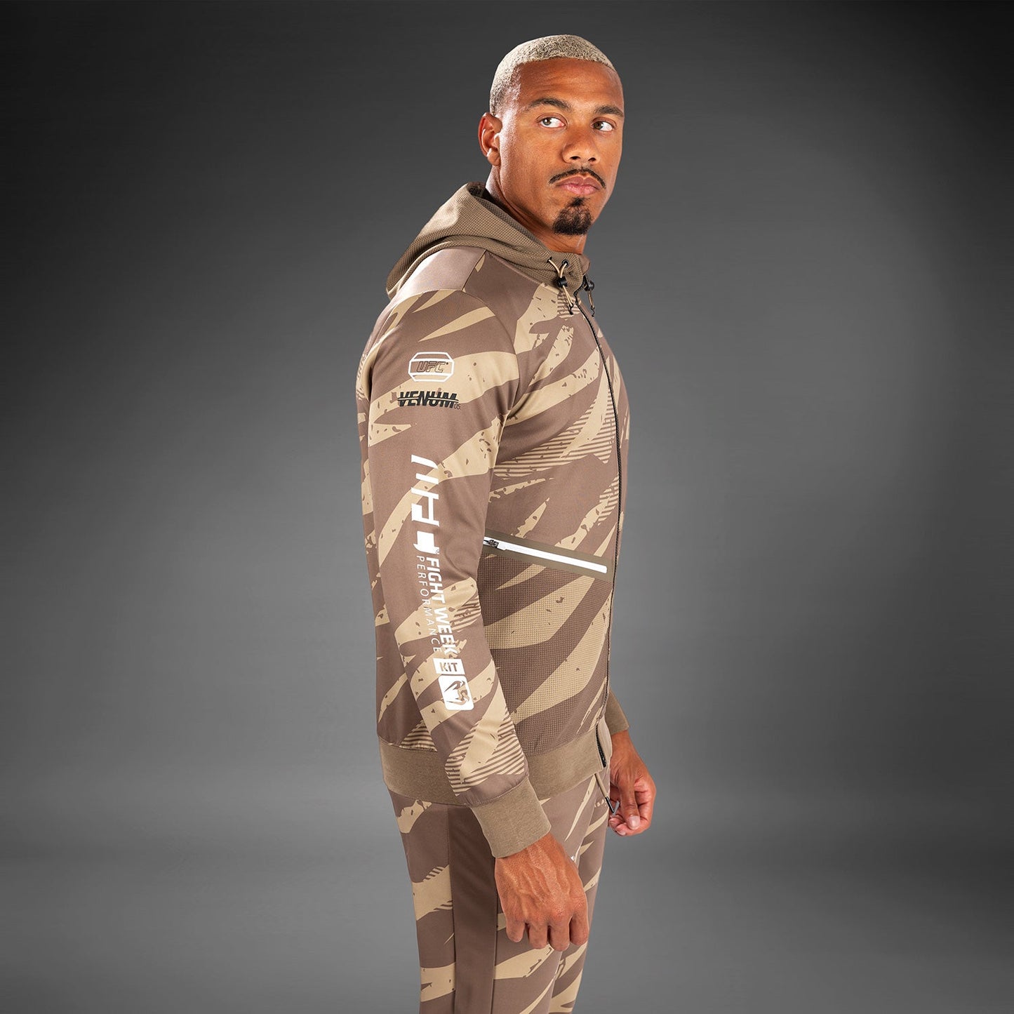 UFC Adrenaline by Venum Fight Week Men’s zip Hoodie - Desert Camo