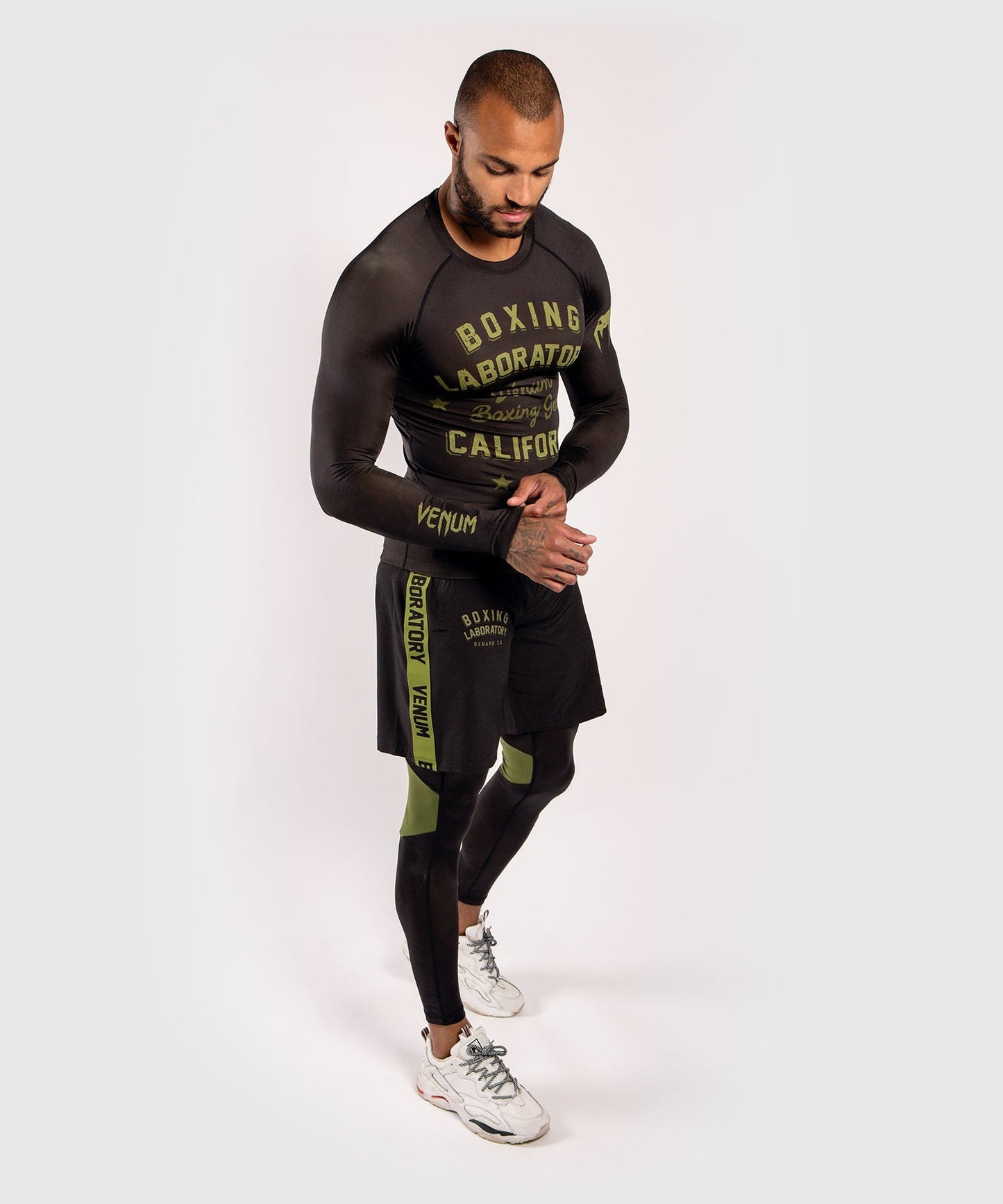 Venum Boxing Lab Rashguard - Long sleeves - Black/Green