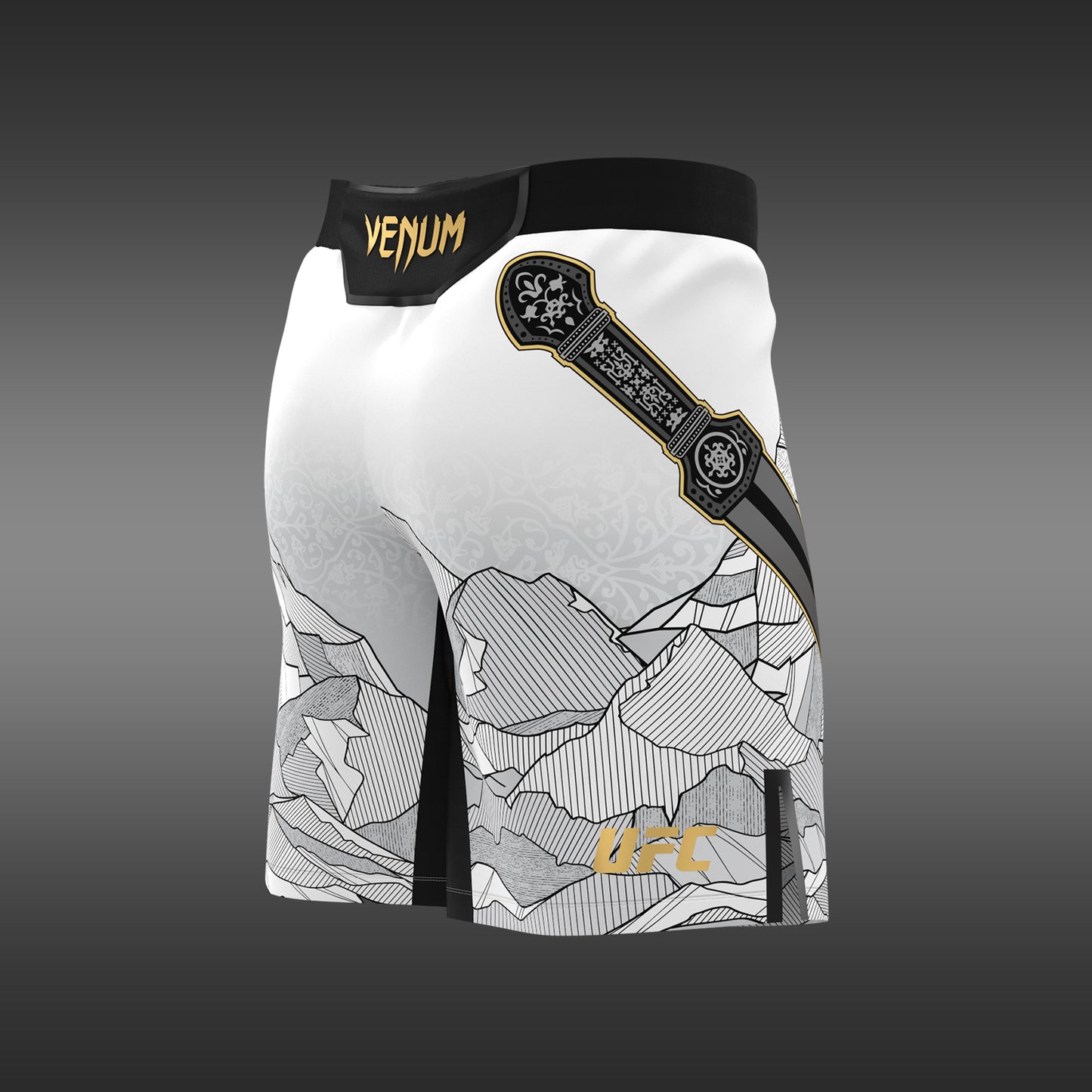 Men's UFC Unrivaled by Venum White Islam Makhachev Long Fit Fight Short