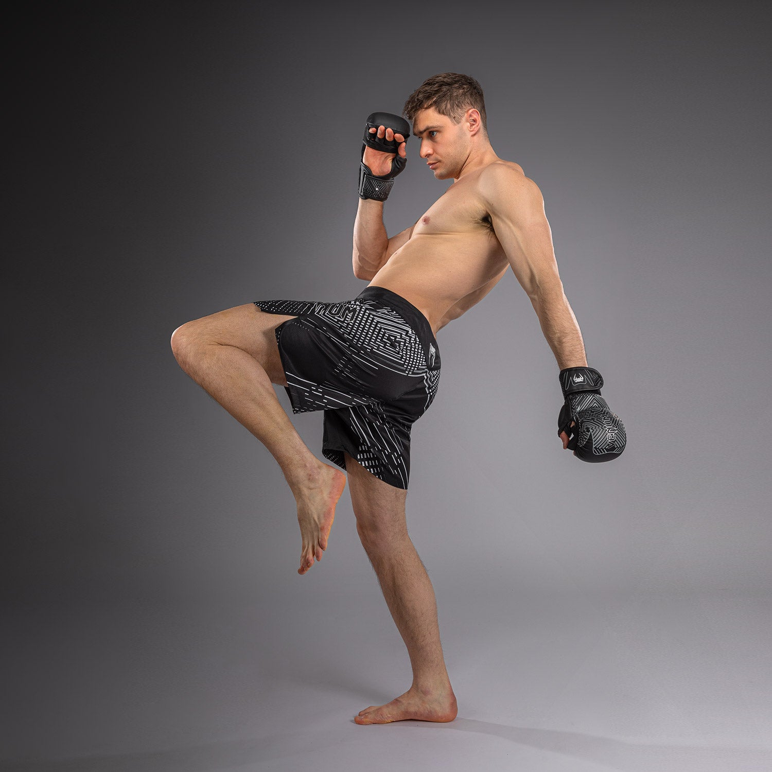 Venum Midnight Fury Fightshorts - Black/Grey/Silver - Venum - Venum