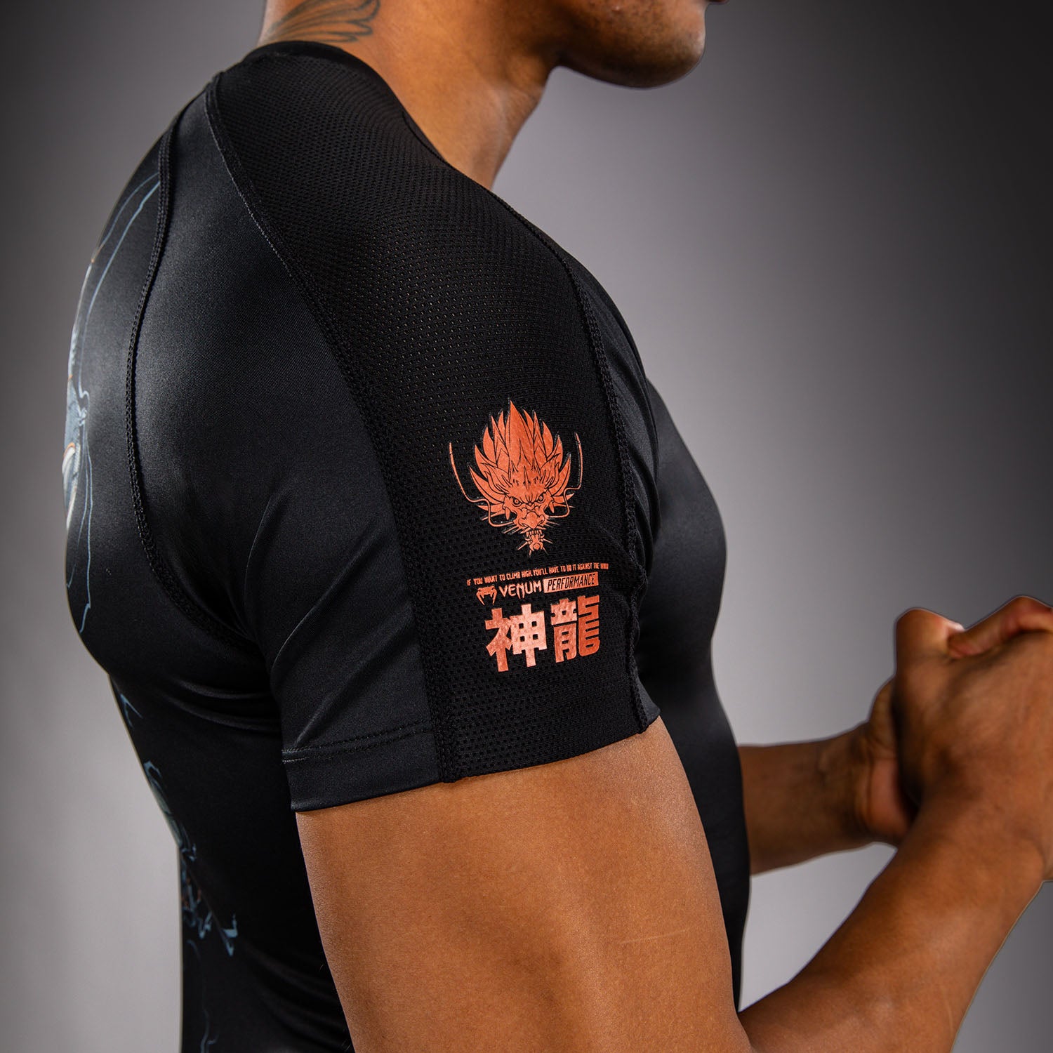 Ryuryu_s Venum Thunder Dragon Short Sleeves Rashguard - Black/Grey/Copper