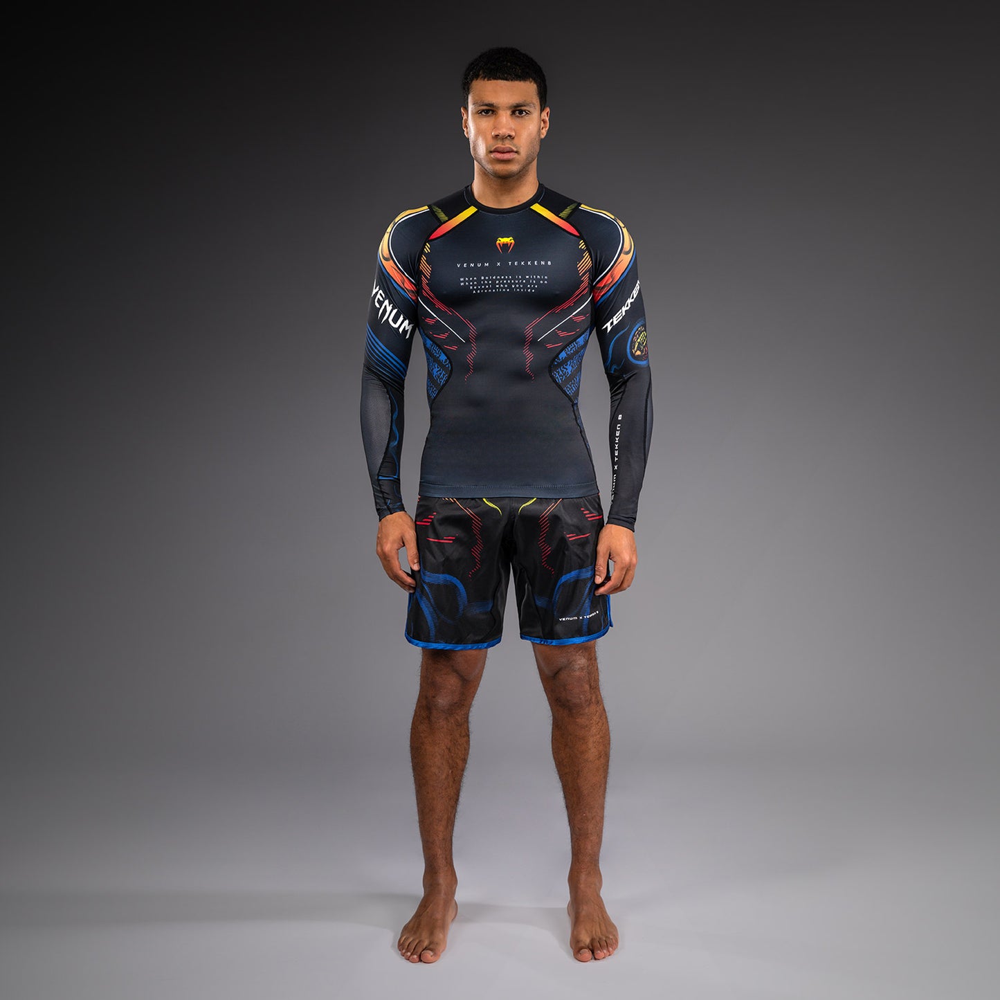 Venum x TEKKEN 8 Long Sleeve Rashguard - Yoshimitsu - Black/Orange