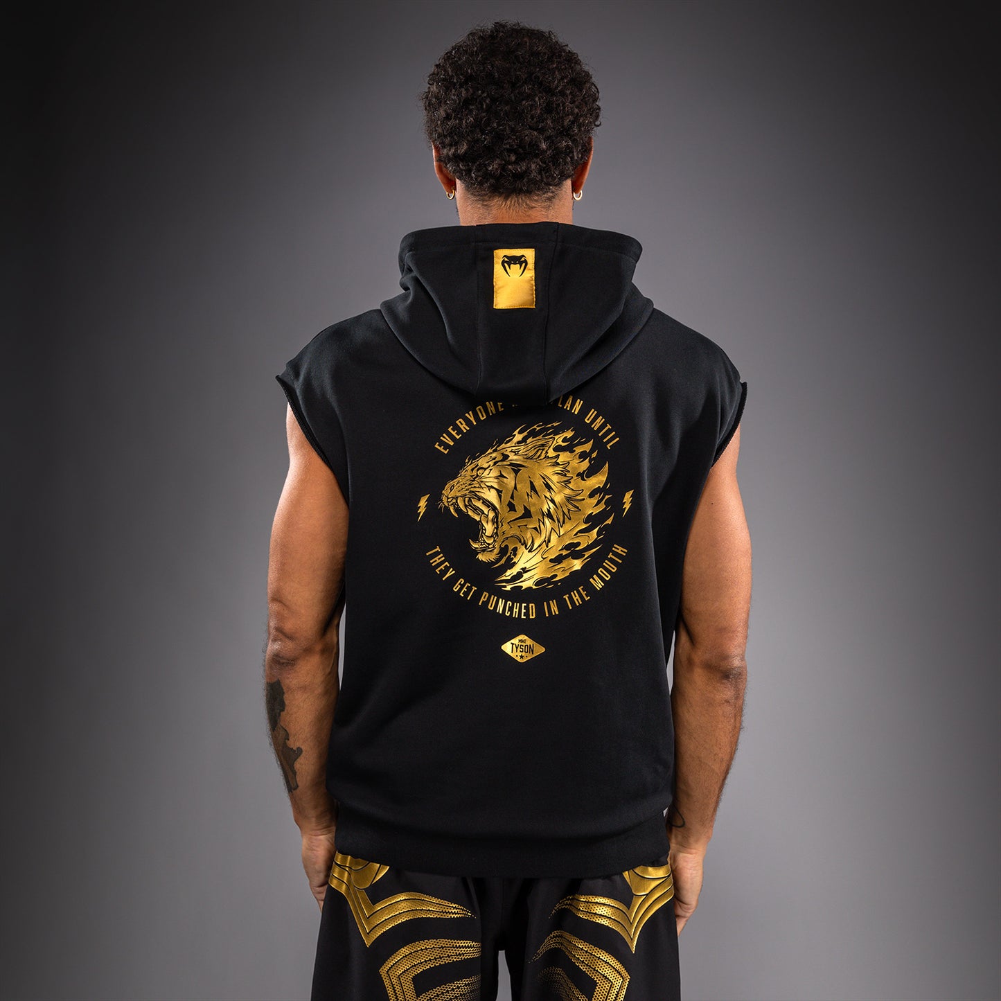 Venum x Mike Tyson Tiger Sleeveless Hoodie - Black/Gold