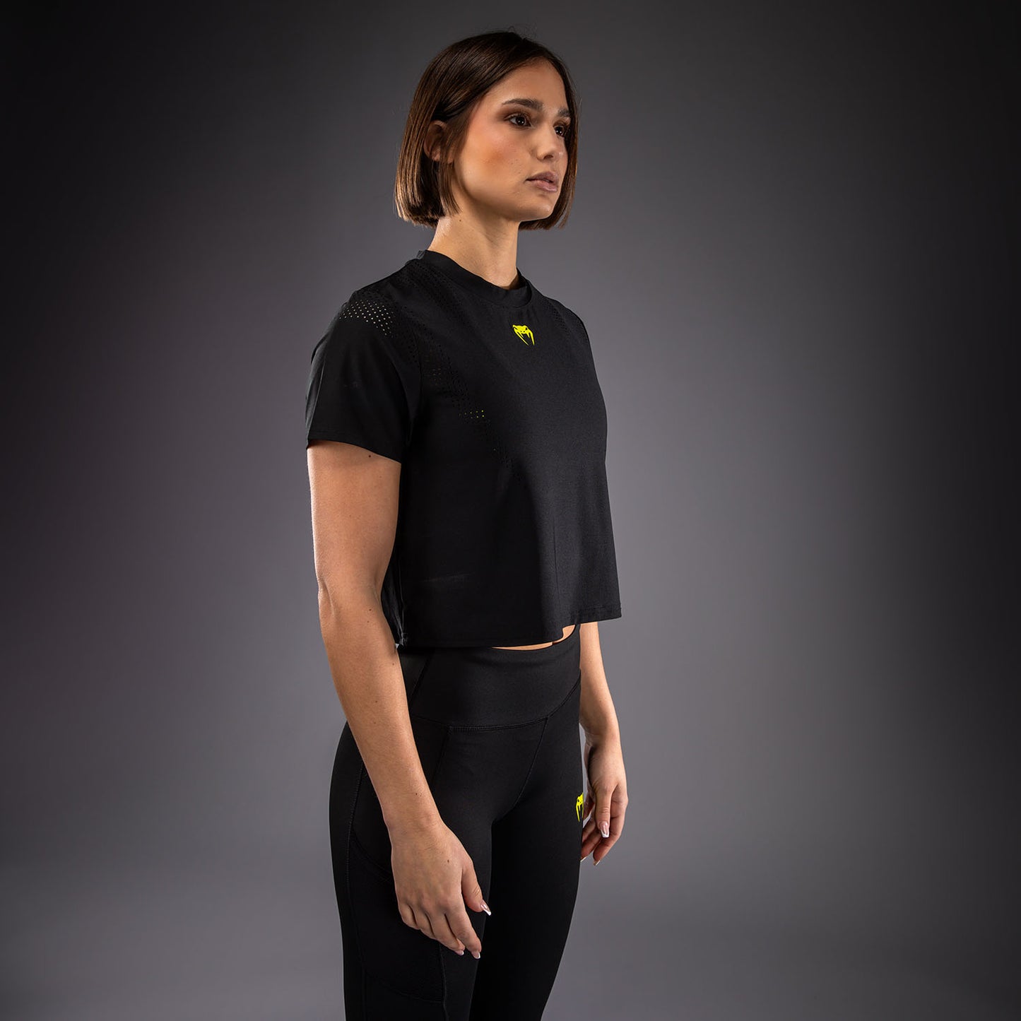 Venum Lazer Women's Dry Tech T-Shirt - Black/Yellow  product-type_Dry Tech T-Shirts Venum