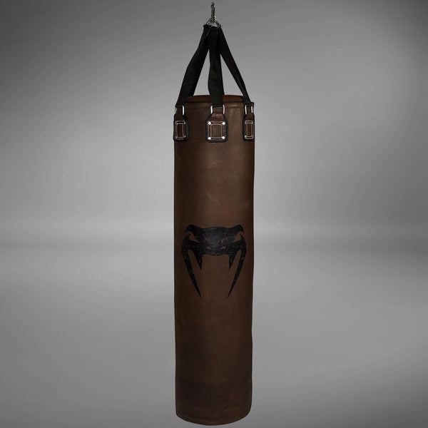 Punch Bag Brown Leather Look - 3.5 Ft Heavy Duty, 30kg Weight - For Boxing & Fitness Training-273960