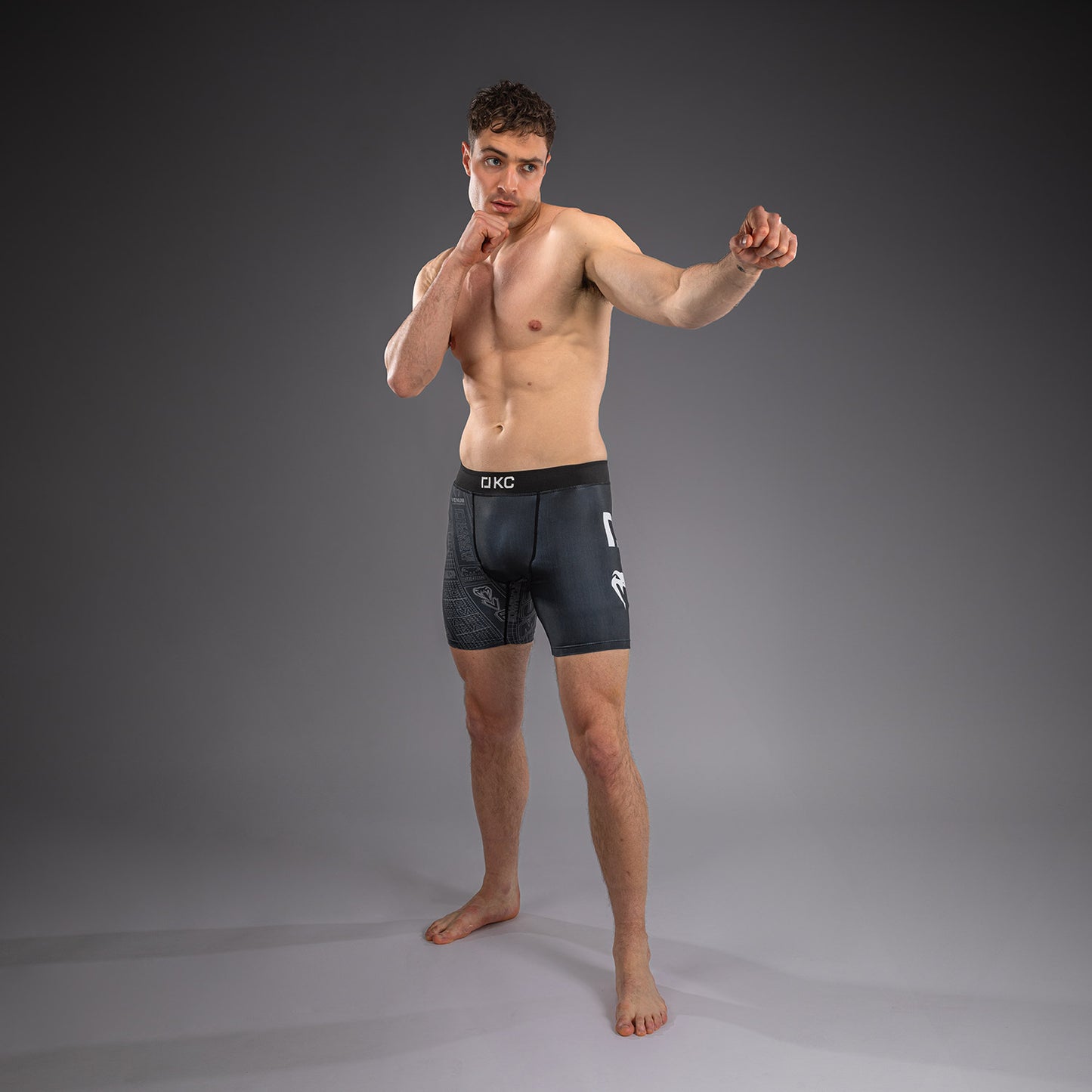 Karate Combat by Venum Vale Tudo Shorts - Black/Grey  product-type_Compression shorts Venum