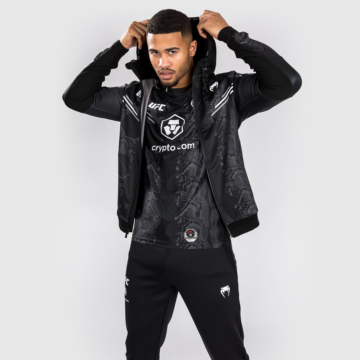 UFC Adrenaline by Venum Authentic Fight Night Men’s Walkout Hoodie - Black