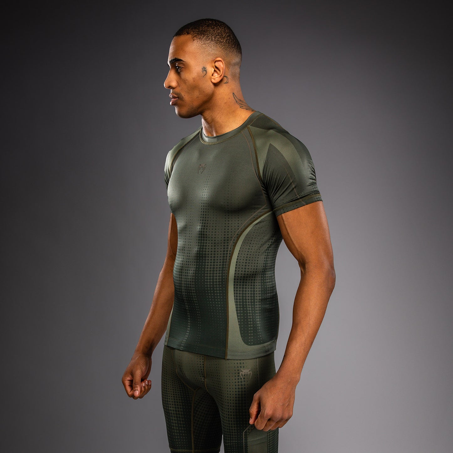Venum Stealth Short Sleeve Rashguard - Khaki/Dark Green  product-type_Compression T-Shirts Venum