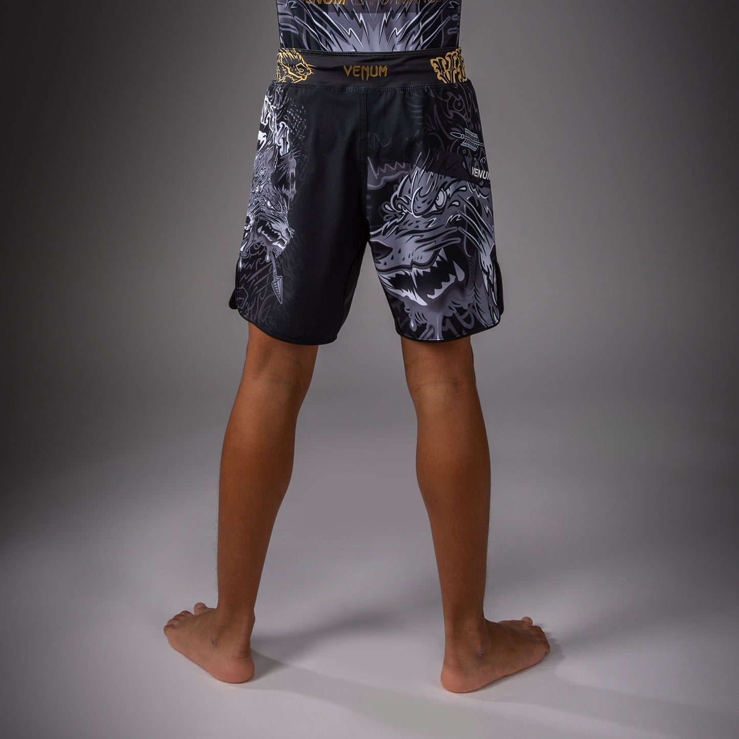 Venum Wolf Atak Kids Fightshorts - Black/Grey