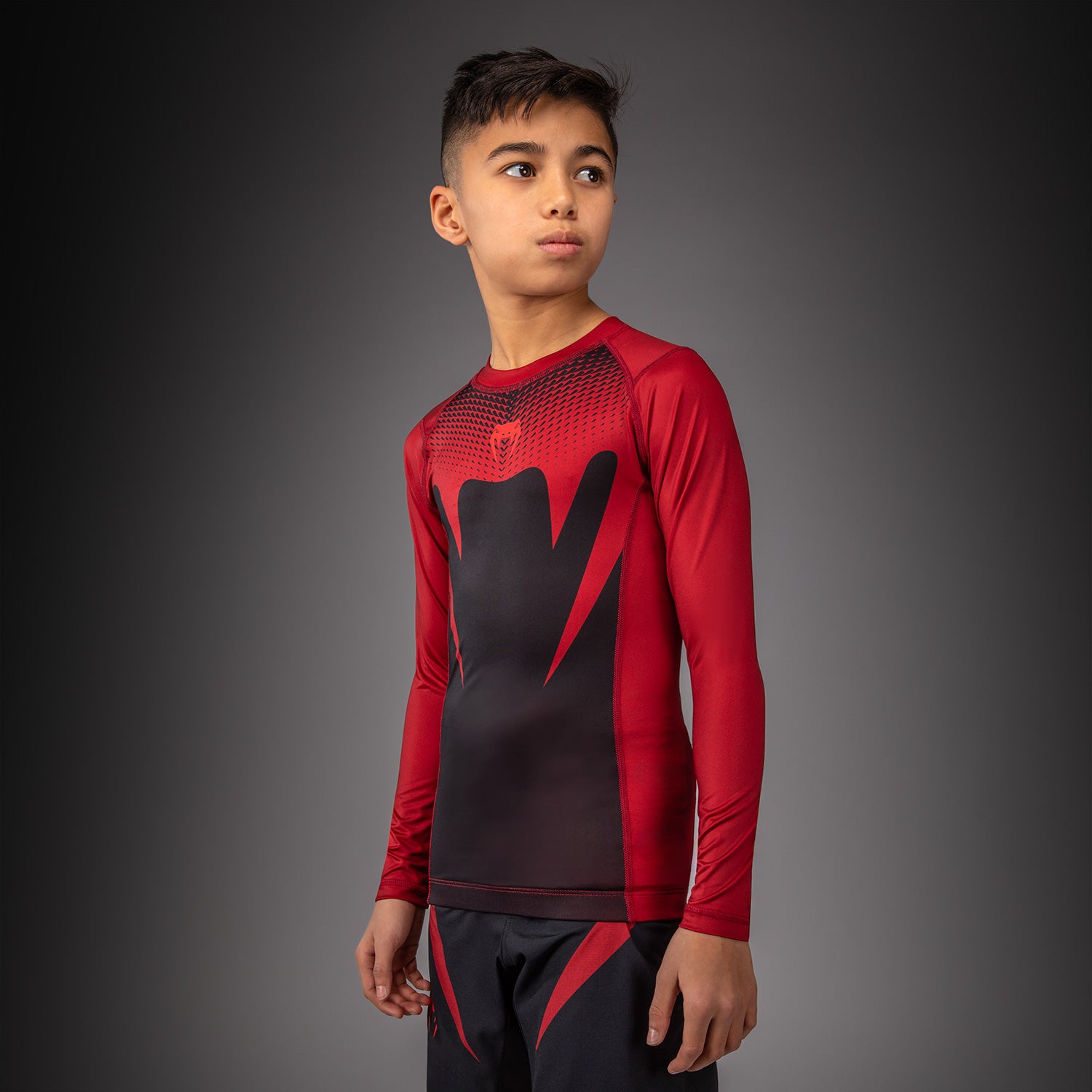Venum Attack Kids Long Sleeve Rashguard - Black/Red  product-type_Compression T-Shirts Venum