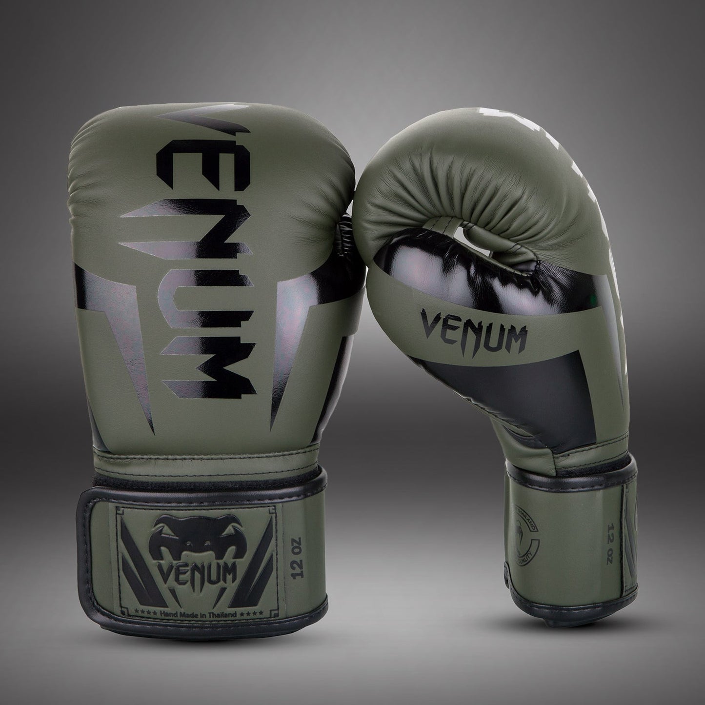 Venum Elite Boxing Gloves - Khaki/Black