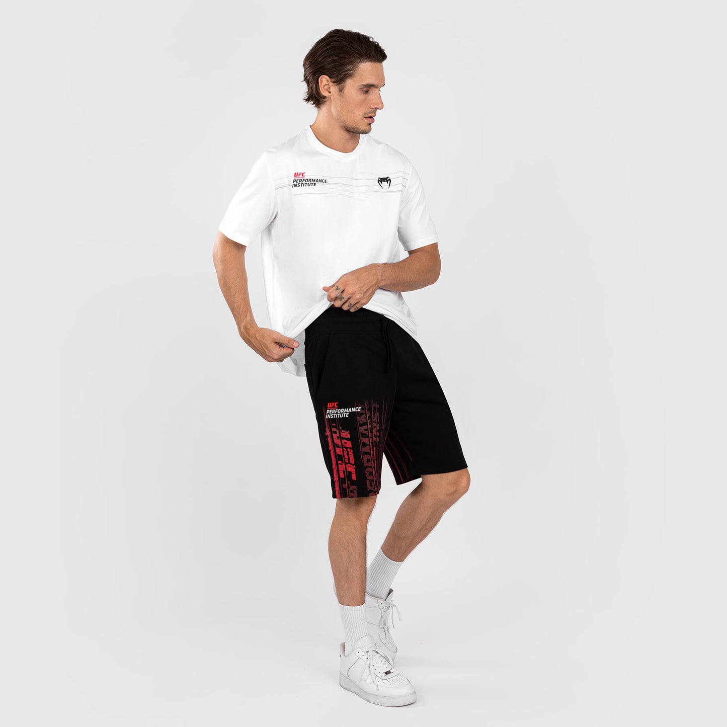 UFC Venum Performance Institute 2.0 Men’s Cotton Short - Black/Red  product-type_Cotton Shorts Venum