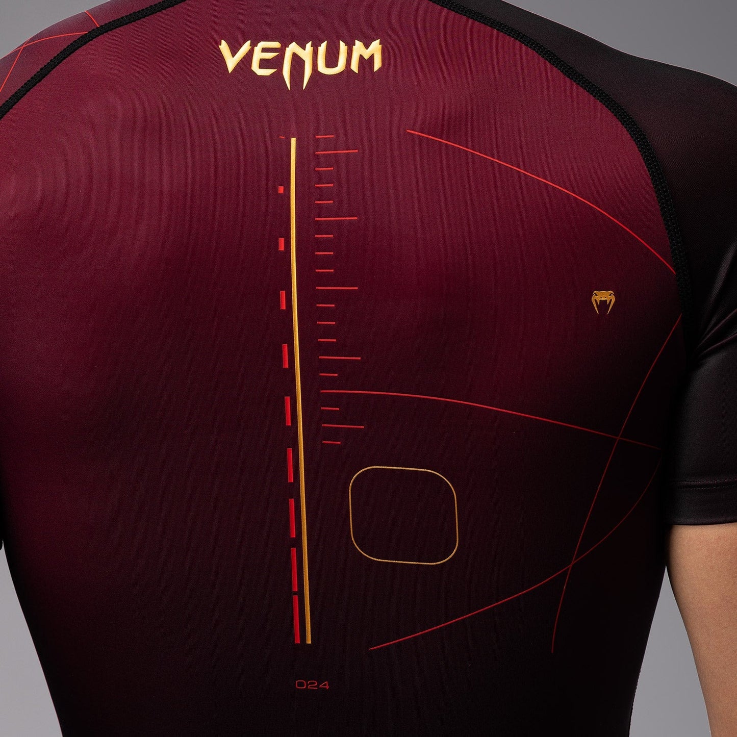 Venum Tactical XT Short Sleeve Rashguard - Black/Burgundy/Gold