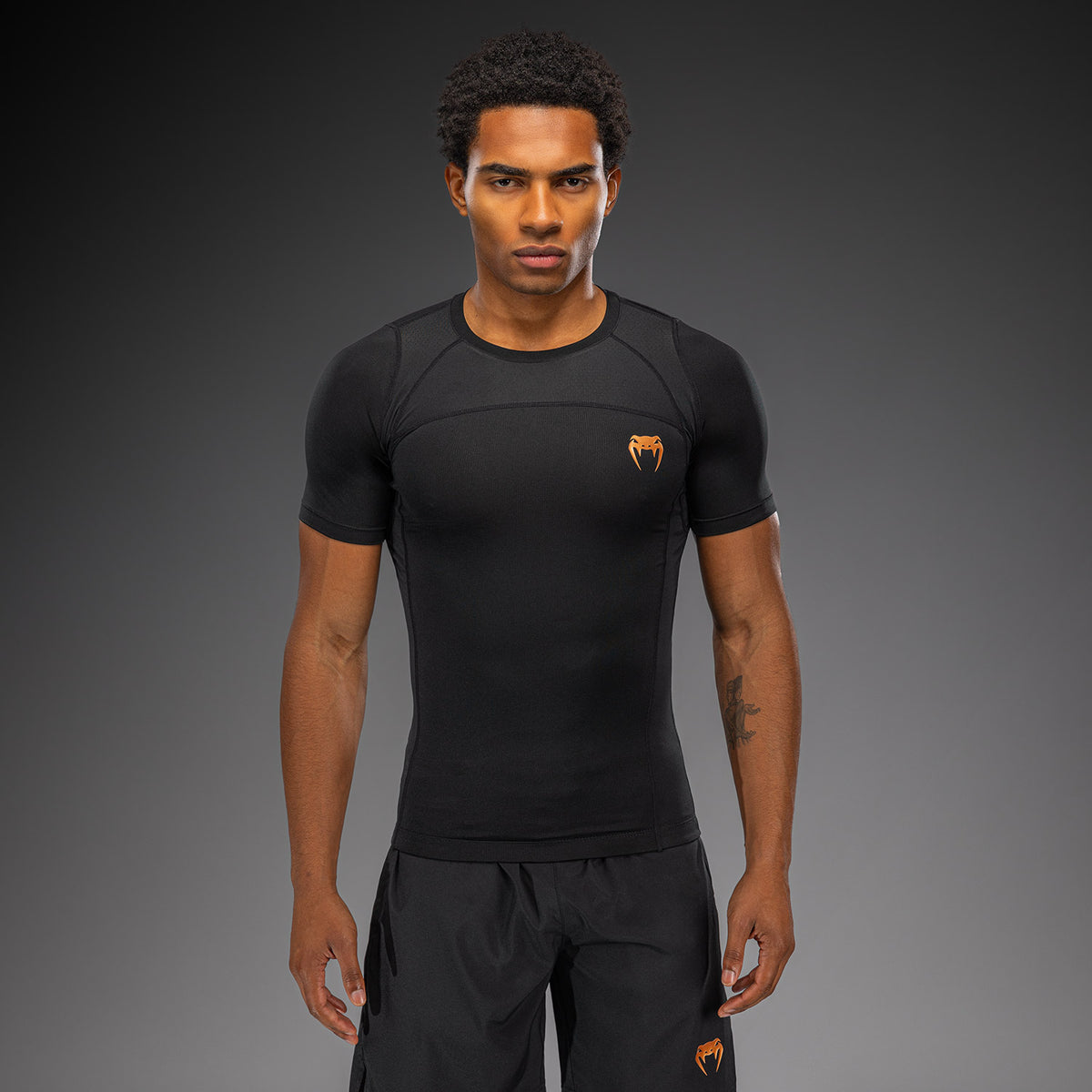 Venum G-Fit Revolution Short Sleeve Rashguard - Black/Copper  product-type_Compression T-Shirts Venum