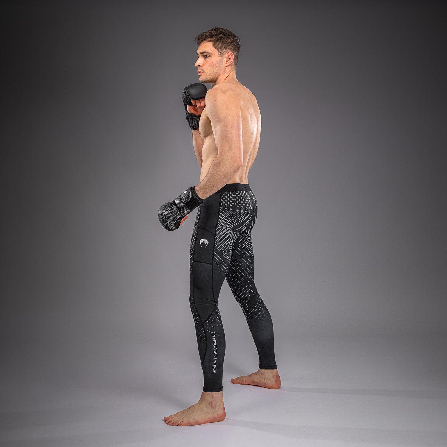 Venum Midnight Fury Spats - Black/Grey/Silver  product-type_Compression Pants Venum