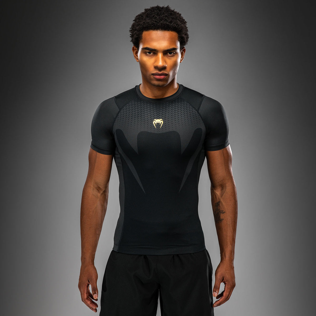 Venum Attack Short Sleeve Rashguard - Black/Gold