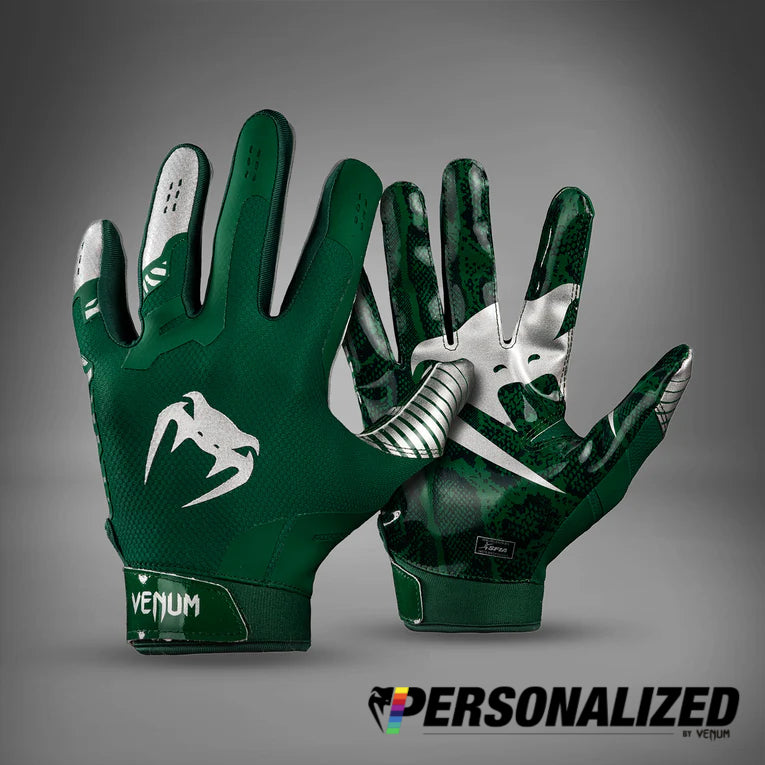 Venum Elite Personalized Football Gloves - Forest Green/Silver