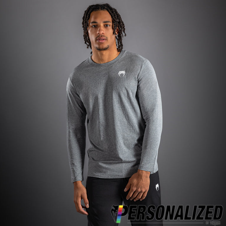 Lineup Personalized Long Sleeve T-Shirt Grey - Heather/White -