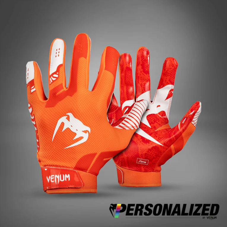 Venum Elite Personalized Football Gloves - Orange/White