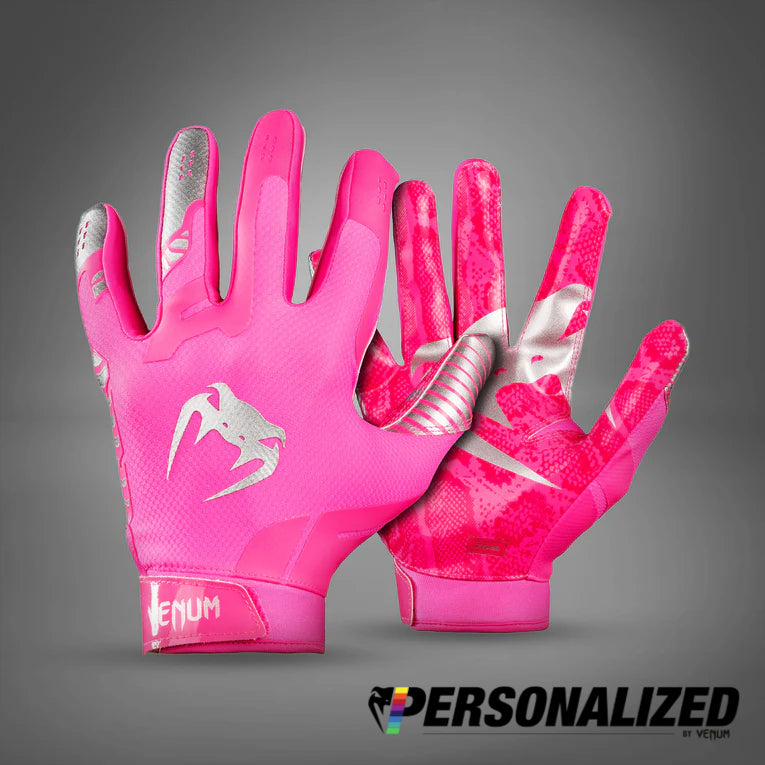 Venum Elite Personalized Football Gloves - Neon Pink/Silver - Venum