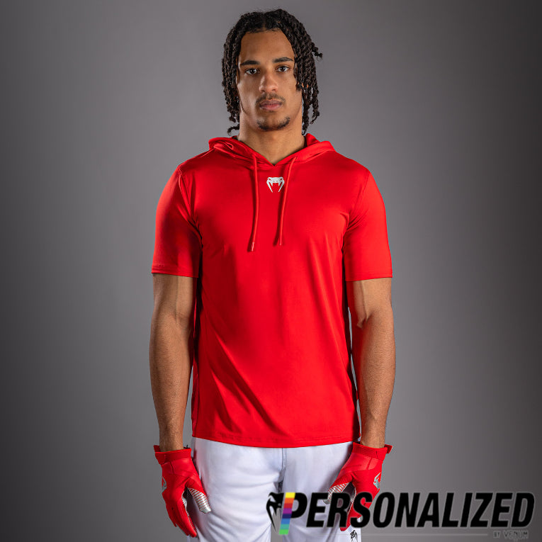 Venum Elite Personalized Short Sleeve Dry-Tech Hoodie - Red  product-type_Sweatshirts Venum