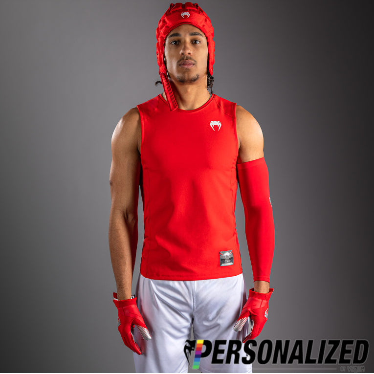 Venum Elite Personalized Football Sleeveless Compression Jersey - Red  product-type_Compression T-Shirts Venum