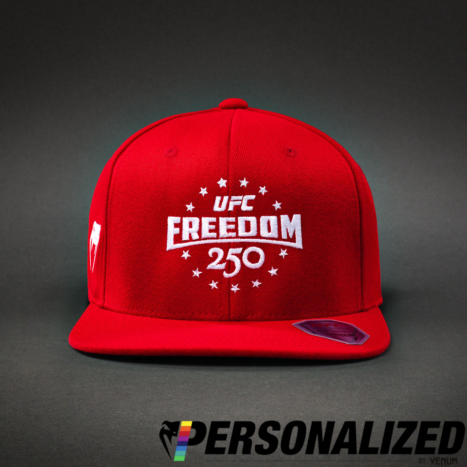 Official UFC Freedom 250 Personalized Authentic Fight Night Cap - Red   Venum