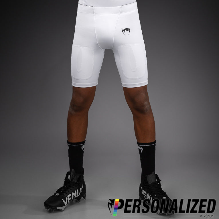 Venum Elite Kids Personalized Football Compression Shorts - White  product-type_Training shorts Venum