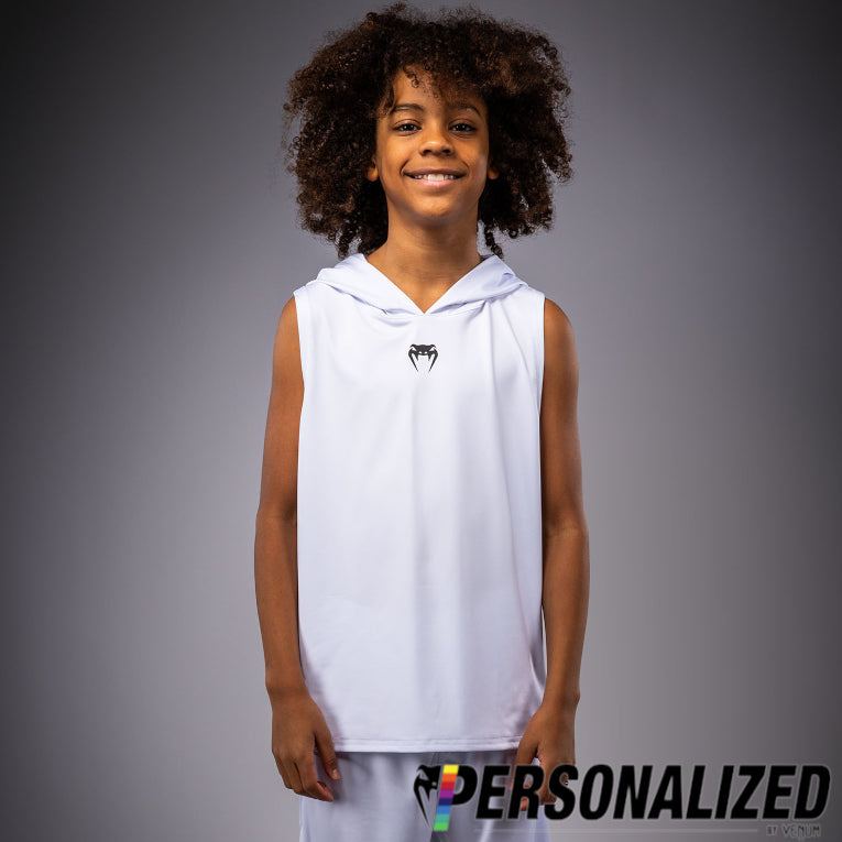 Venum Elite Kids Personalized Sleeveless Dry-Tech Hoodie - White  product-type_Sweatshirts Venum