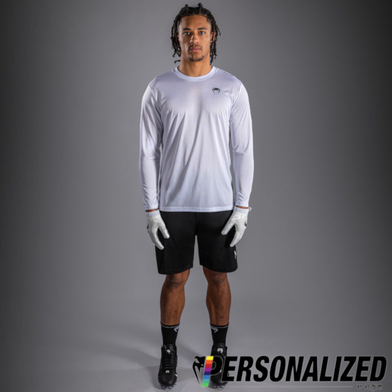 Venum Lineup Personalized Performance Long Sleeve T-Shirt - White/Black  product-type_Dry Tech T-Shirts Venum