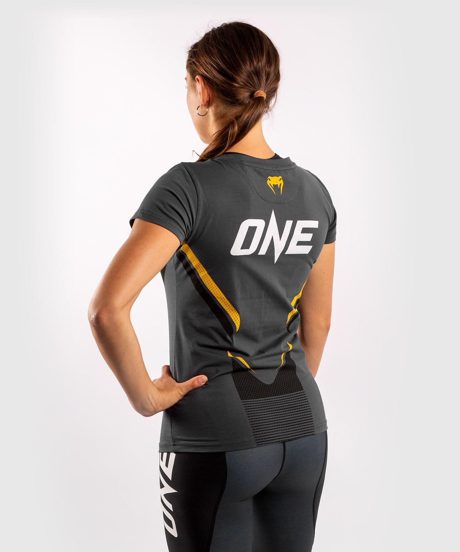 Venum ONE FC Impact T-shirt - for women - Grey/Yellow Picture 4