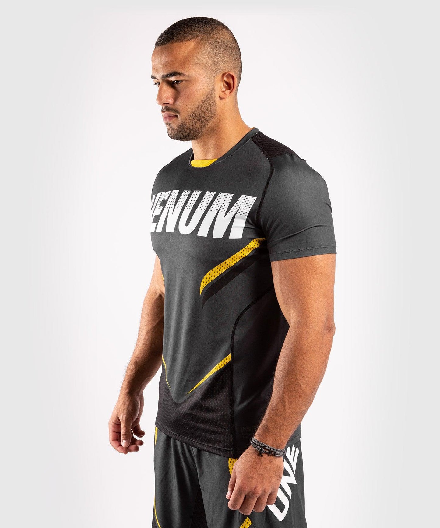 Venum ONE FC Impact Dry Tech T-Shirt - Grey/Yellow Picture 3