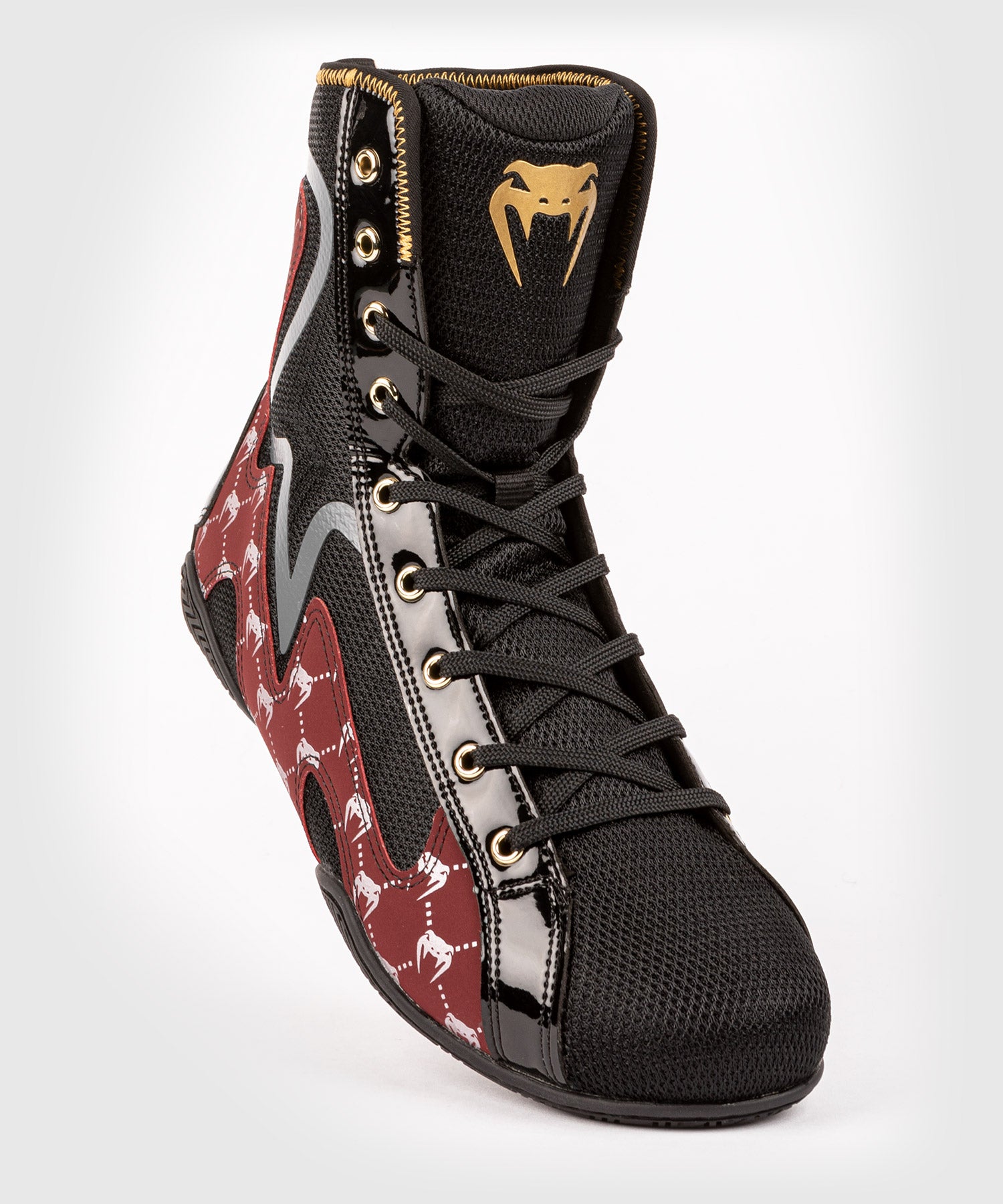 Venum Elite Evo Monogram Boxing Shoes Black Burgundy