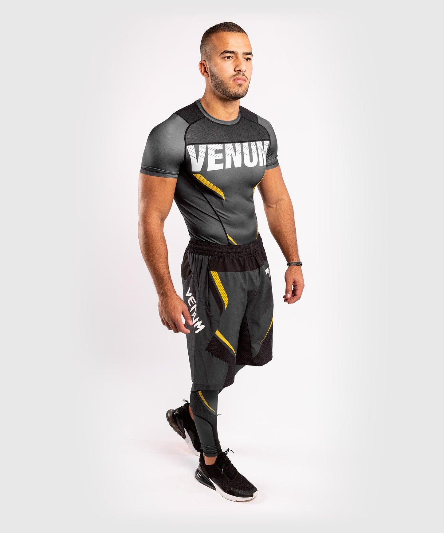 Venum ONE FC Impact Compresssion Tights - Grey/Yellow - Venum