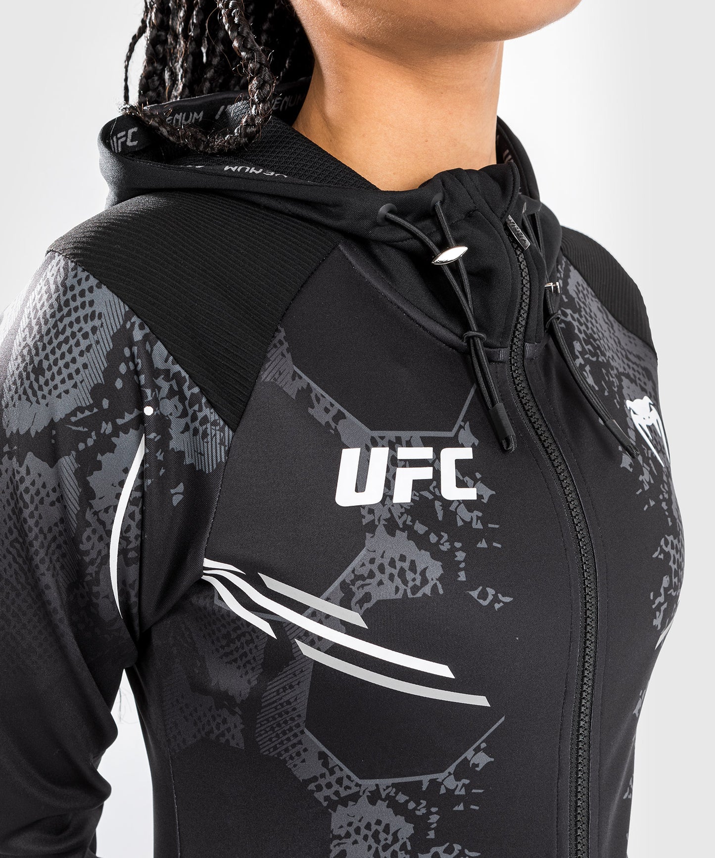 UFC Adrenaline by Venum Personalized Authentic Fight Night  Women's Walkout Hoodie - Black