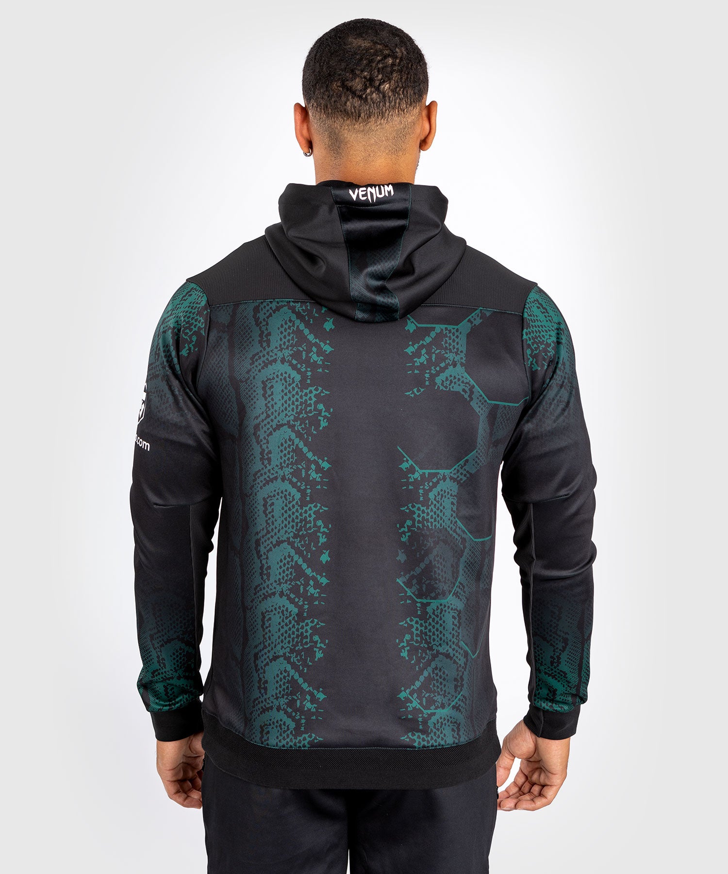 UFC Adrenaline by Venum Personalized Authentic Fight Night Men s Walkout Hoodie Emerald Edition Green Black