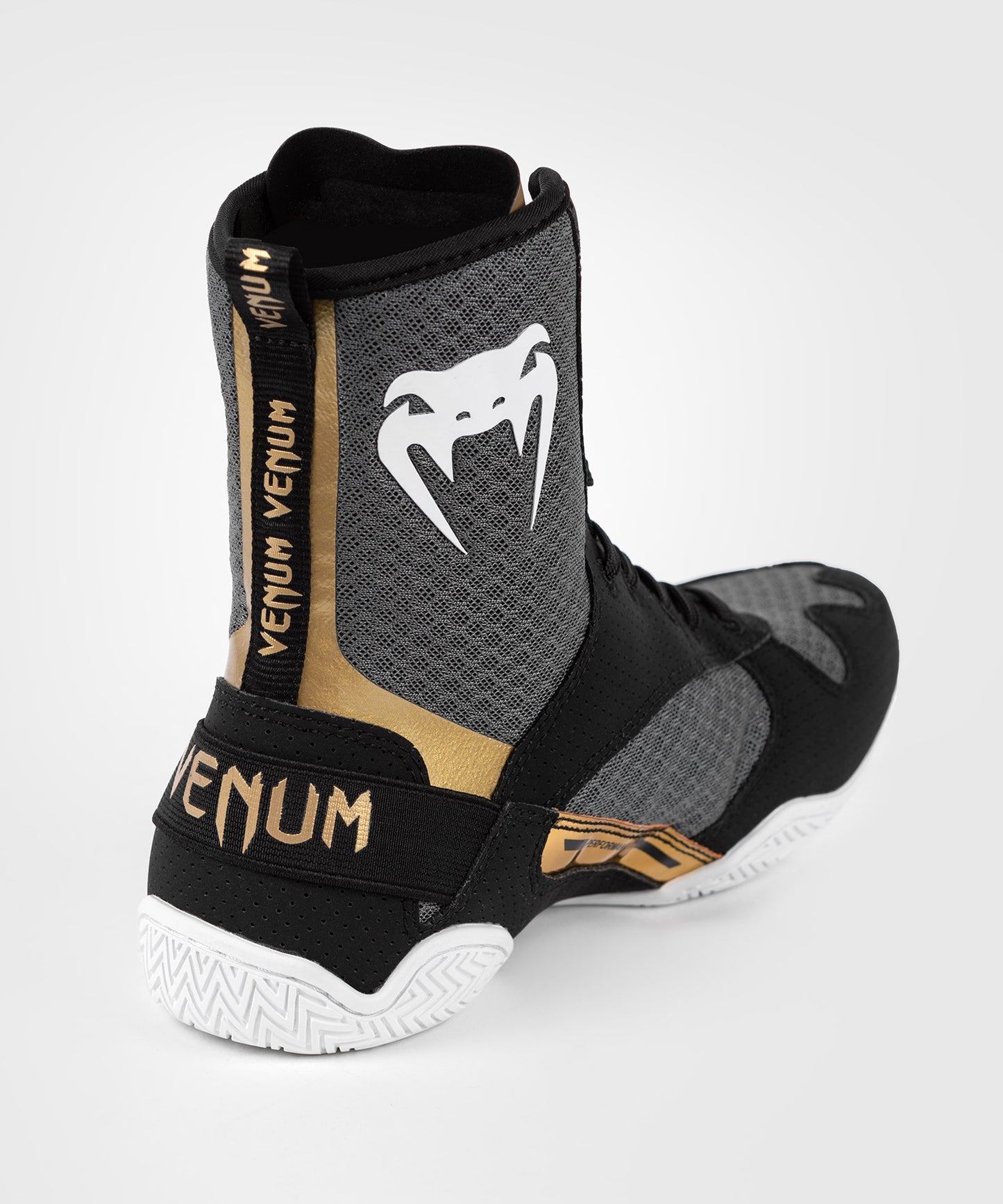 Venum Elite Boxing Shoes - Black/White/Gold