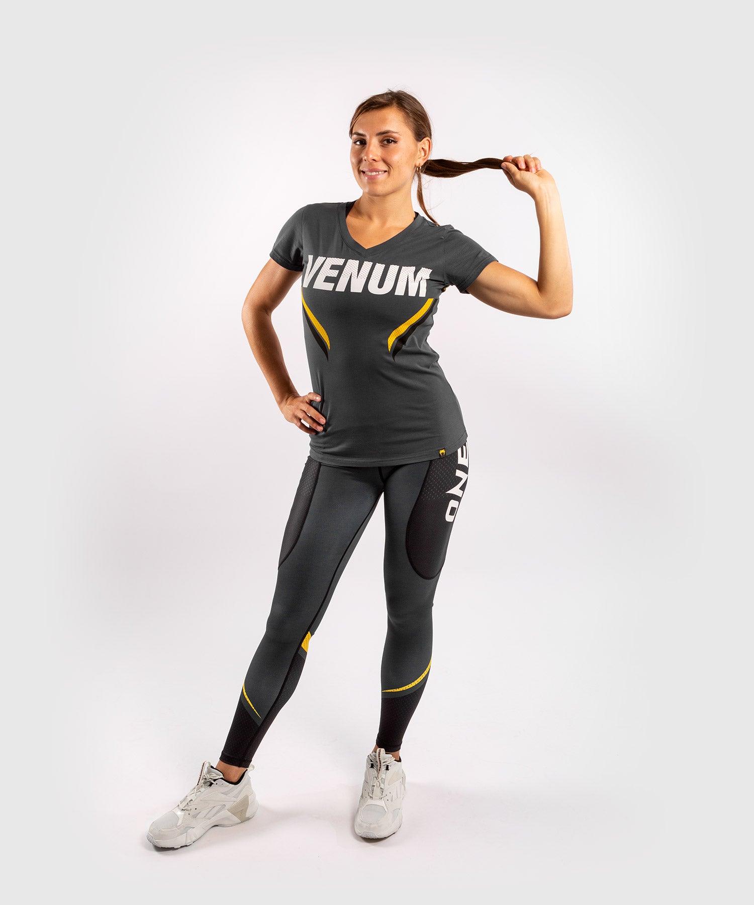 Venum ONE FC Impact T-shirt - for women - Grey/Yellow Picture 7