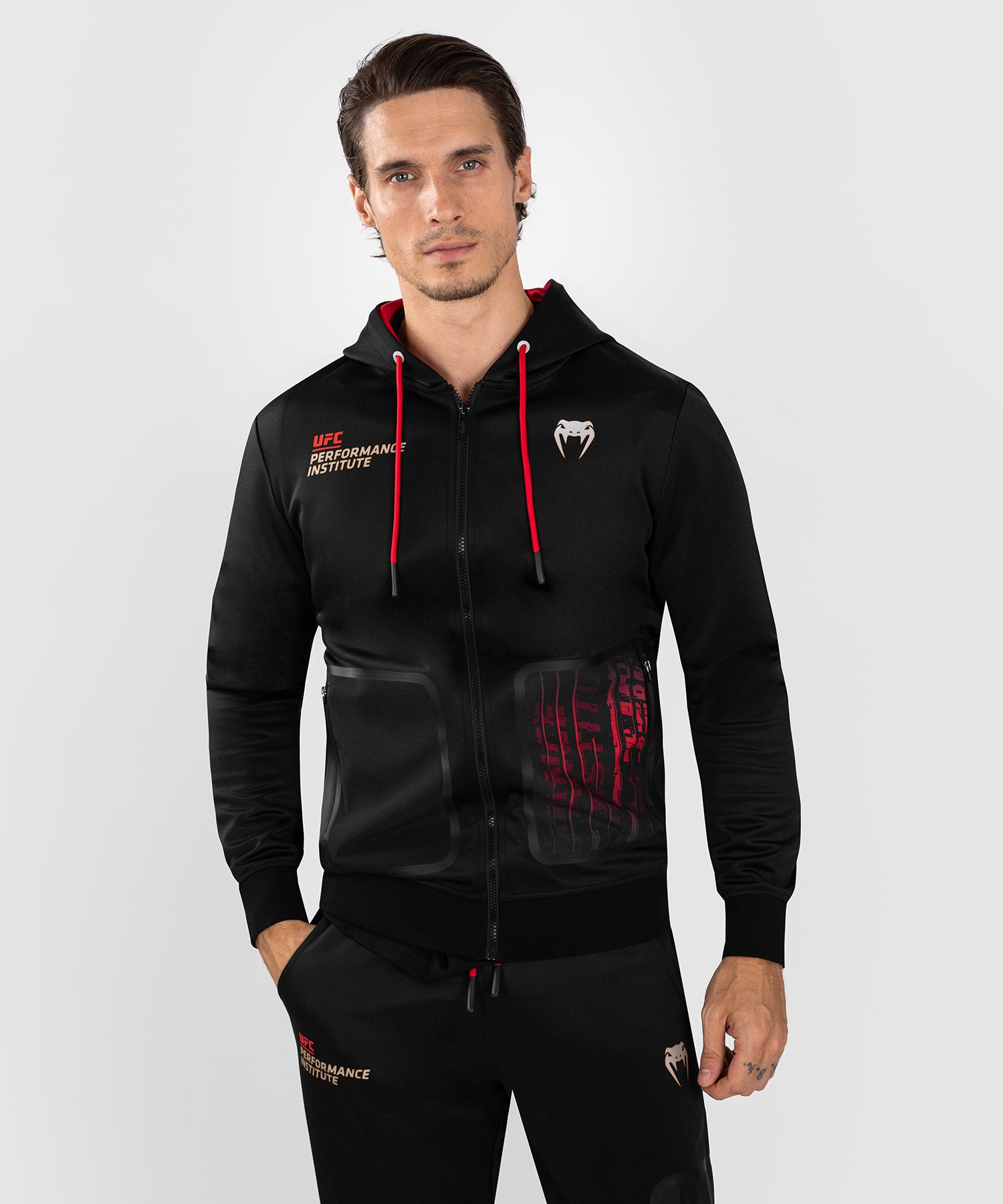 UFC Venum Performance Institute 2.0 Men s Zip Hoodie Black Red